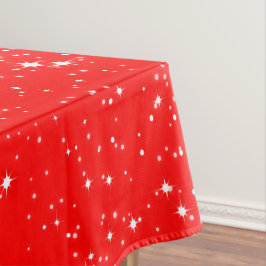 Toalha De Mesa Neve Simples e Estrelas no VERMELHO BRILHO ou na S