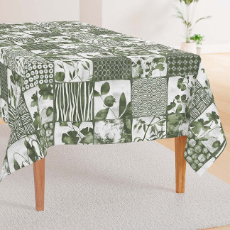 Toalha De Mesa Nippon Cheater Quilt Verde Oliva Branco