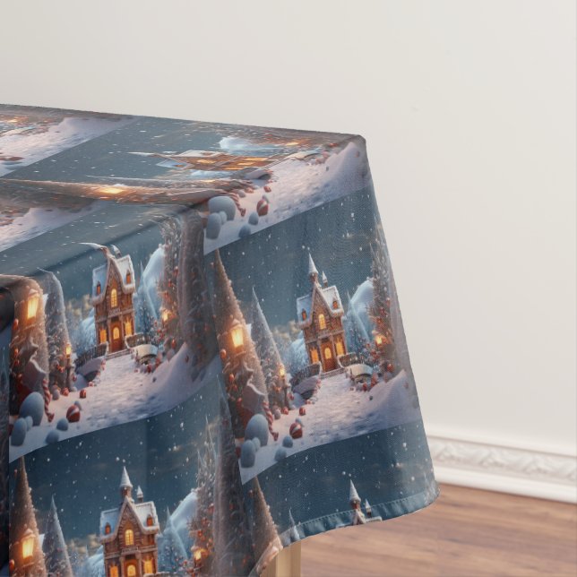 Toalha De Mesa Noite Estelar da Casa de Pão de Natal (Posição Original)