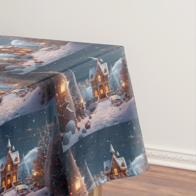 Toalha De Mesa Noite Estelar da Casa de Pão de Natal (Posição Original)
