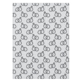 Toalha De Mesa Noivado com Chave Grega - Prata e Branco