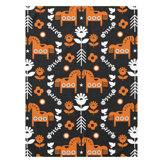 Toalha De Mesa Nordic Data Horse Home Decor (Frente)
