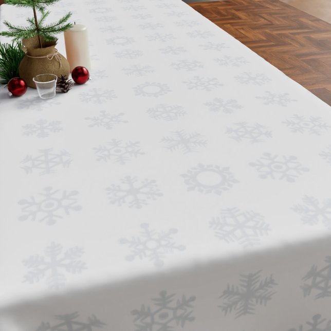 Toalha De Mesa Nórdico Snowflake Pattern White Tablecloth (A festive white snowflake pattern tablecloth just for you)