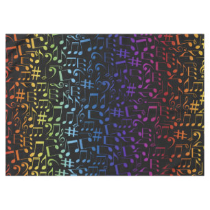 Toalha De Mesa Notas Musicais Coloridas Dançantes Amantes da Músi