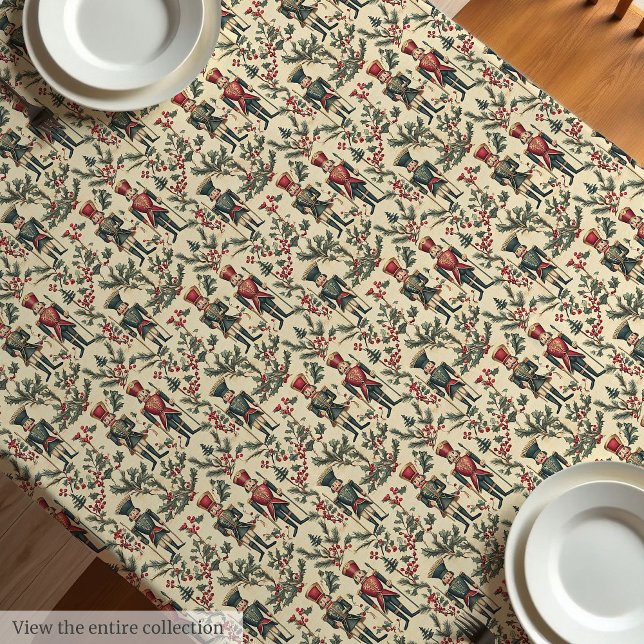 Toalha De Mesa Nozes-vozes de mesa de inspiração antiga (Antique-inspired tablecloth vintage nutcrackers)