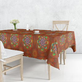 Toalha De Mesa O Filtro Vermelho Floral do Pico Manipur Mandala