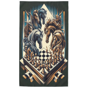 Toalha De Mesa O jogo de cavaleiros - xadrez encontra fantasia