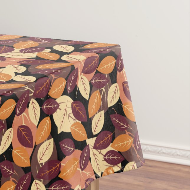 Toalha De Mesa O outono simples deixa escuro (Posição Original)