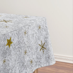 Toalha De Mesa O papel de prata abstrato com ouro stars, lua