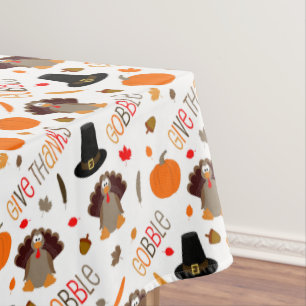 Toalha De Mesa O teste padrão bonito da acção de graças devor
