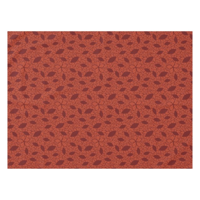 Toalha De Mesa O vermelho deixa o teste padrão na laranja (Frente (Horizontal))