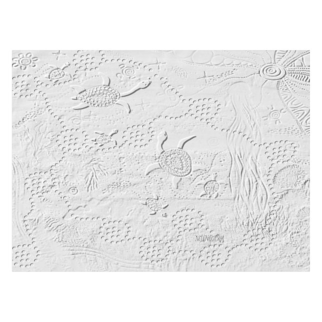 Toalha De Mesa Oceana Emboscada Tablecloth de Arte Aboriginal (Frente (Horizontal))
