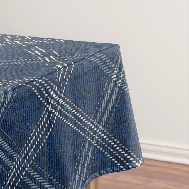 Toalha De Mesa Olhar de jeans azul e branco (Posição Original)