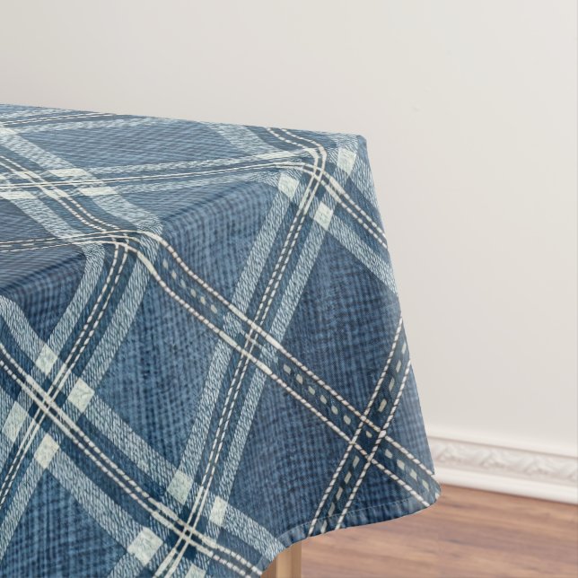 Toalha De Mesa Olhar de jeans azul e branco (Posição Original)