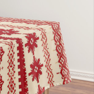 Toalha De Mesa Olhar de padrão tricotado estilo de arte popular n