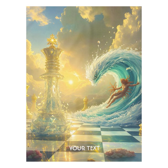 Toalha De Mesa Onda de nuvens de xadrez fantasiosas (Frente)