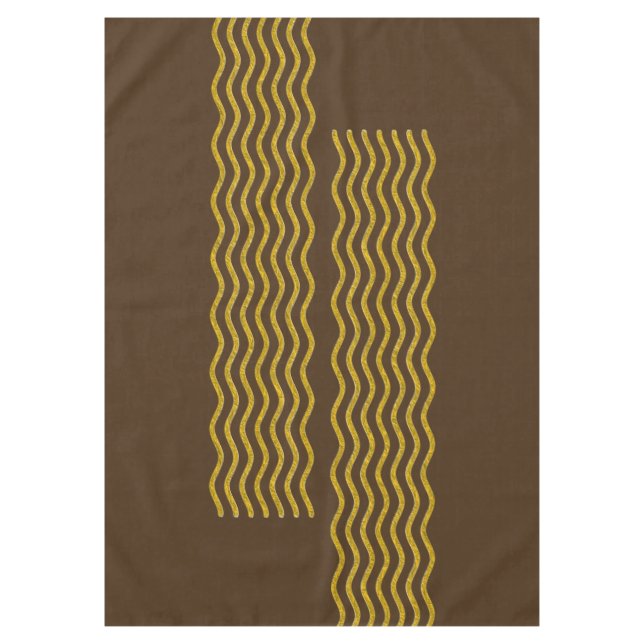 Toalha De Mesa Ondas bonito - ouro + seu backgr, texto e ideias (Frente)