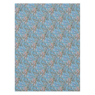 Toalha De Mesa Ondas Em Abstrato De Arte Azul Acrílica