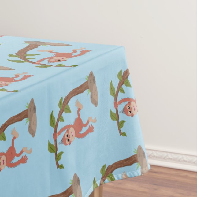Toalha De Mesa Óptica de desenho animado de orangotango, um bebê  (Posição Original)