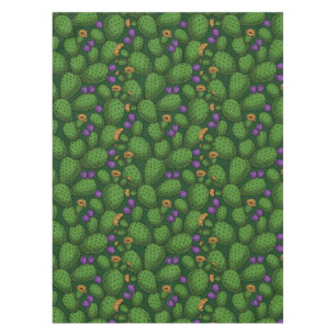 Toalha De Mesa Opuntia florescente em verde escuro