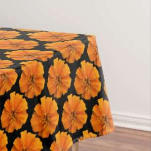 Toalha De Mesa Orange and Black Marigold Pattern