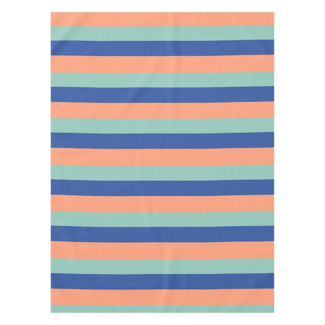 Toalha De Mesa Orange & Blue Stripes  Tie (Frente)