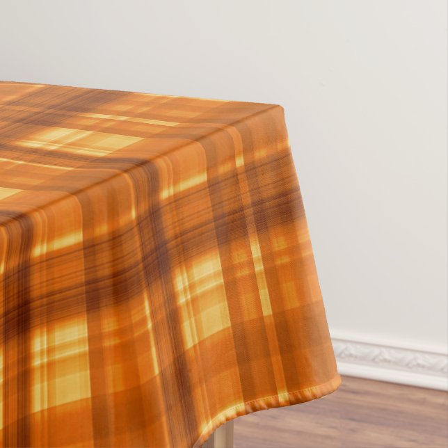 Toalha De Mesa Orange Checked Tartan Impressão, (Posição Original)