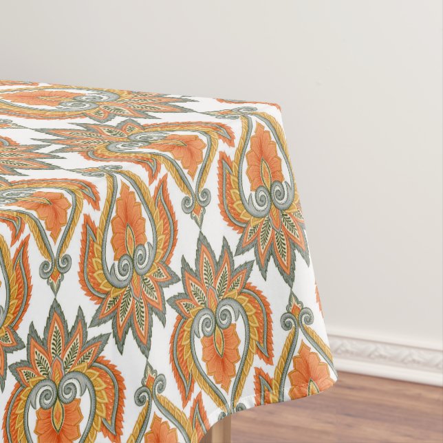 Toalha De Mesa Orange Paisley Pattern (Posição Original)