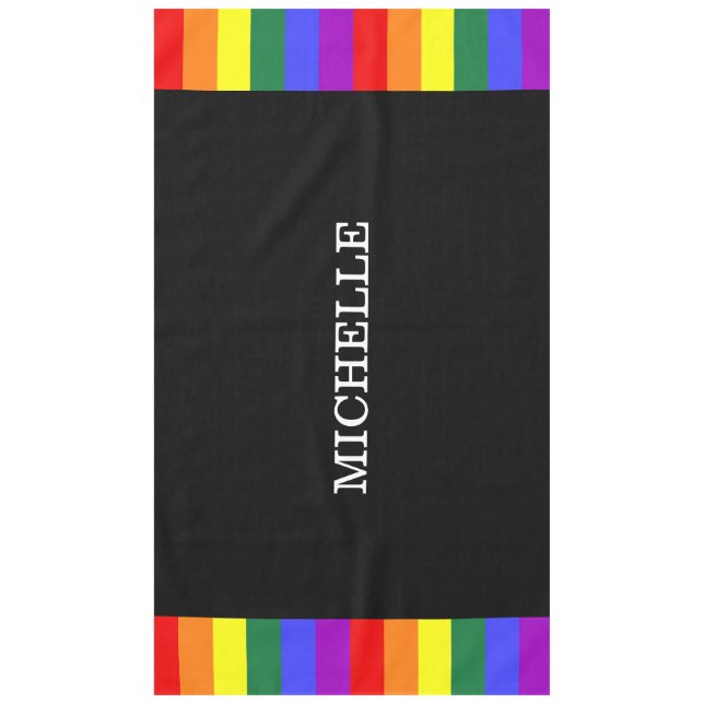 Toalha de Mesa Orgulho Gay Rainbow Personalizado (Frente)
