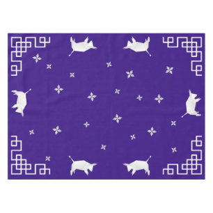 Toalha De Mesa Origami de Ano Novo Chinês Oxen & Stars