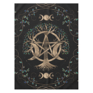 Toalha De Mesa Ornamento da Lua do Pentagrama