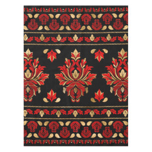 Toalha De Mesa Ornamento de Lúxury Vintage Damask - Vermelho e ou