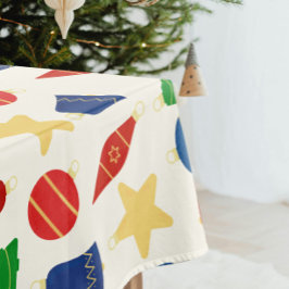 Toalha De Mesa Ornamentos da árvore de Natal retrô