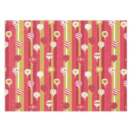 Toalha De Mesa Ornamentos de Árvore de Natal Amarelo Vermelho