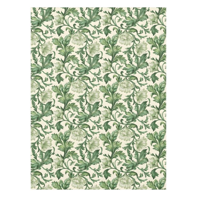 Toalha De Mesa Ornate dark green acanthus leaves pattern (Frente)