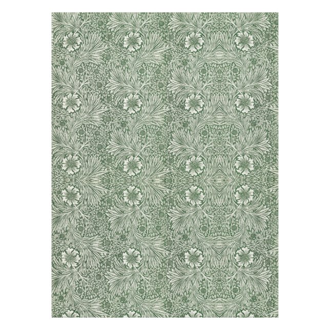 Toalha De Mesa Ornate floral pattern of white flowers & leaves (Frente)