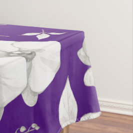 Toalha De Mesa Orquídea Branca de Aquarela em Púrpura |