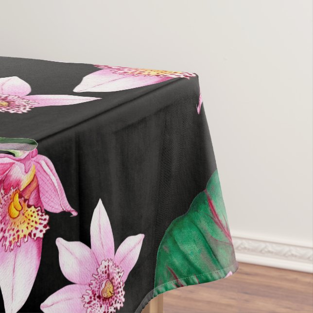 Toalha De Mesa Orquídeas Aquarelas Design 27 (Posição Original)