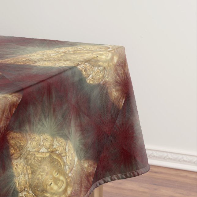 Toalha De Mesa ouro de mesa buddha em vermelho escuro (Posição Original)