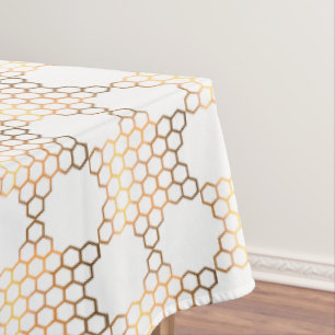 Toalha De Mesa Ouro Judeu Estrela Honeycomb em Branco, grande