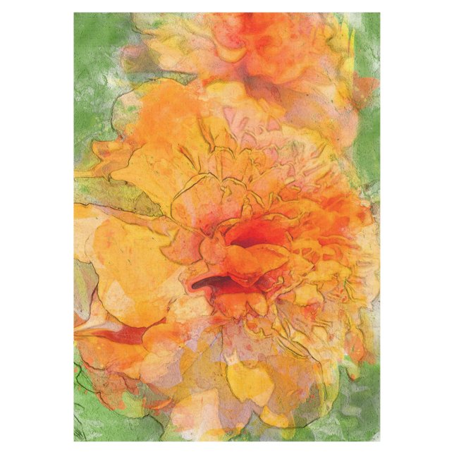 Toalha De Mesa Ouro Marigold Flower Watercolor (Frente)