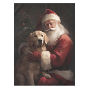 Toalha De Mesa Ouro Retriever com Natal Clause