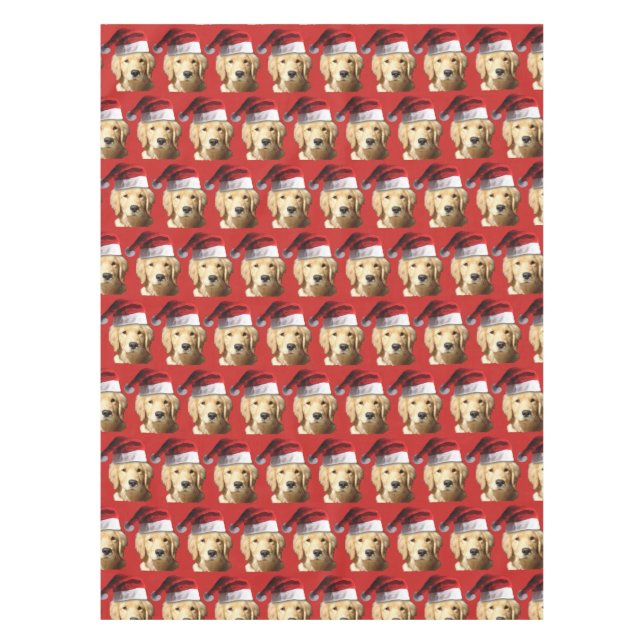 Toalha De Mesa Ouro Retriever Santa Claus (Frente)