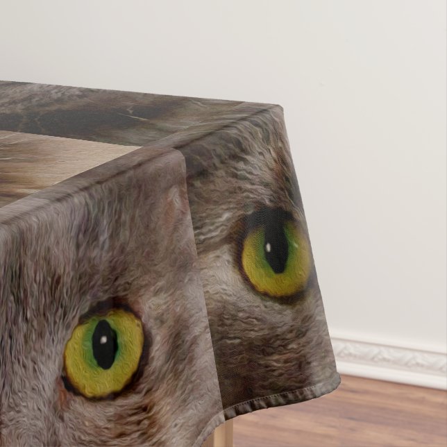 Toalha De Mesa "Ouro Whiskers: Um Gatinho castanho em Pintura de  (Posição Original)