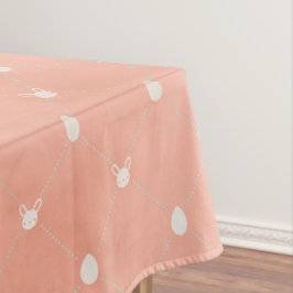 Toalha De Mesa Ovos de Coelho Vintage Mínimo Pêssego Pastel Pásco