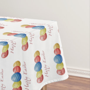 Toalha De Mesa Ovos de felz pascoa Tablete - Coloridos Festivos
