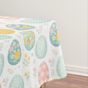 Toalha De Mesa Ovos de Páscoa Pastel com Estampa Floral - Cute Pr