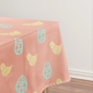 Toalha De Mesa Ovos Elegantes Vintage Frango Pastel Pêssego Pásco