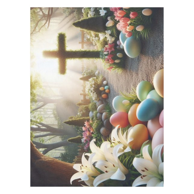 Toalha De Mesa Ovos/Páscoa/Lilly (Frente)