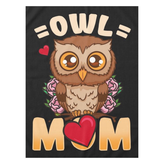 Toalha De Mesa Owl Mãe | Presente Para Proprietário Coruja Mãe (Frente)